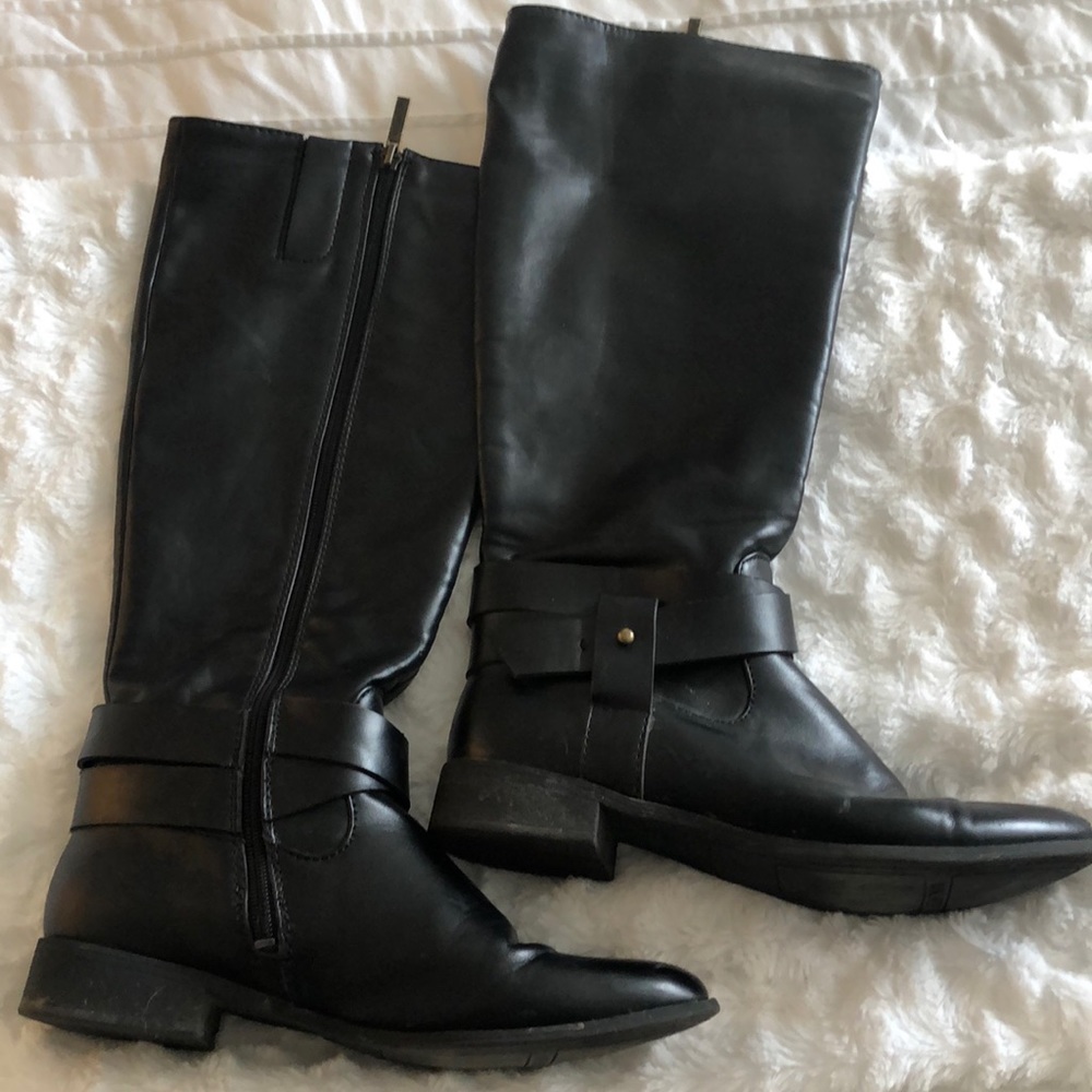 Black Nine West knee-high boots